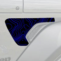 Custom Topographic Fender Decal fits 2018-2024 Jeep Wrangler JL Gladiator JT