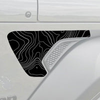 Custom Topographic Fender Decal fits 2018-2024 Jeep Wrangler JL Gladiator JT