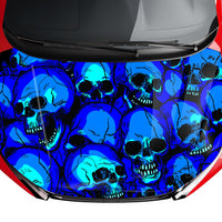 Premium Customizable Skulls Punisher Hood Wrap Vinyl (52" x 72") 10 Year 3m Wrap Vinyl for Vehicles MS02