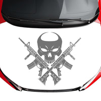 Customizable Skulls Punisher Hood Wrap Vinyl (52" x 72") 10 Year Wrap Vinyl for Vehicles P01