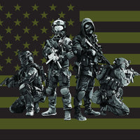 Military Soldier American Flag Hood Wrap Vinyl (52" x 72") 10 Year Wrap Vinyl for Vehicles 4SF