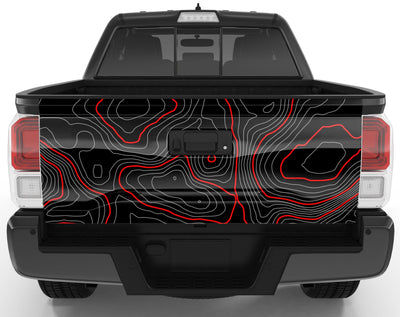 Customizable Topographic Tailgate Wrap Vinyl Wrap Vinyl in Any Size and Color Combination