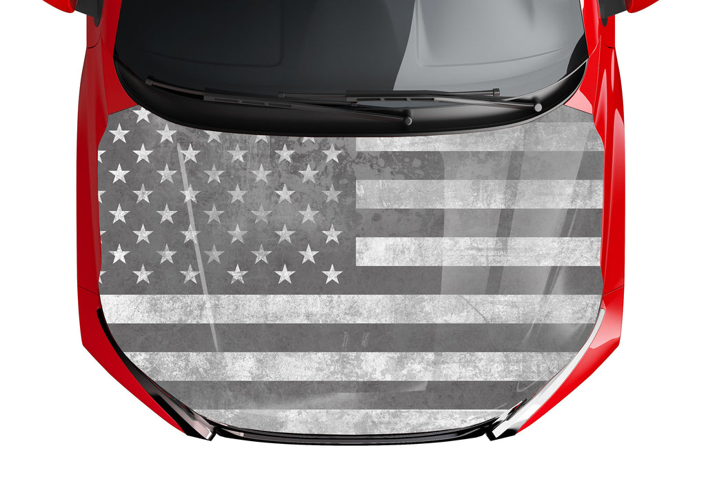 Premium Customizable American Flag Hood Wrap Vinyl (52" x 72") 10 Year Wrap Vinyl for Vehicles