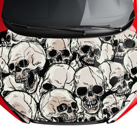 Premium Customizable Skulls Punisher Hood Wrap Vinyl (52" x 72") 10 Year 3m Wrap Vinyl for Vehicles MS02