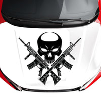 Customizable Skulls Punisher Hood Wrap Vinyl (52" x 72") 10 Year Wrap Vinyl for Vehicles P01