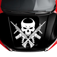 Customizable Skulls Punisher Hood Wrap Vinyl (52" x 72") 10 Year Wrap Vinyl for Vehicles P01