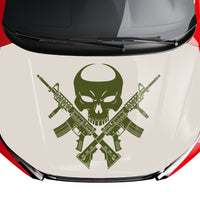 Customizable Skulls Punisher Hood Wrap Vinyl (52" x 72") 10 Year Wrap Vinyl for Vehicles P01