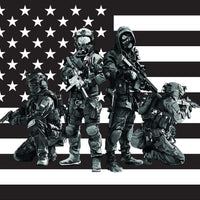 Military Soldier American Flag Hood Wrap Vinyl (52" x 72") 10 Year Wrap Vinyl for Vehicles 4SF