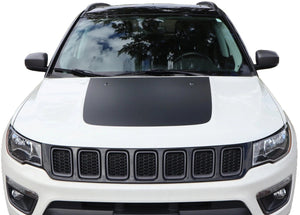 Hood Decal Blackout compatible with Jeep Compass 2017-2024