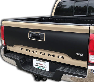 Premium Customizable 2016-2023 Toyota Tacoma tailgate blackout graphics decal