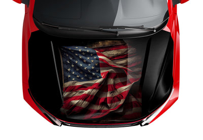 American Flag Style Hood Wrap Vinyl Custom Sizes 02