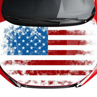 distressed american flag hood wrap