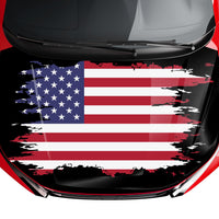 Customizable American Flag Style Hood Wrap Vinyl Custom Sizes VFRWB02