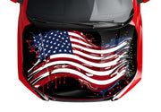 Customizable American Flag Style Hood Wrap Vinyl Custom Sizes VFRWB06