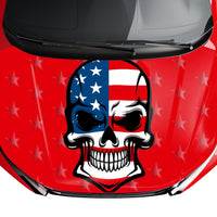 Customizable American Flag Punisher Skull Style Hood Wrap Vinyl Custom Sizes AFS01