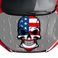 Customizable American Flag Punisher Skull Style Hood Wrap Vinyl Custom Sizes AFS01