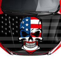 Customizable American Flag Punisher Skull Style Hood Wrap Vinyl Custom Sizes AFS02