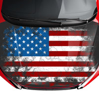 distressed american flag hood wrap