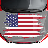 Customizable American Flag Style Hood Wrap Vinyl Custom Sizes VFRWB02