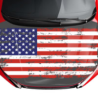 Customizable American Flag Style Hood Wrap Vinyl Custom Sizes VFRWB04