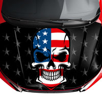 Customizable American Flag Punisher Skull Style Hood Wrap Vinyl Custom Sizes AFS01