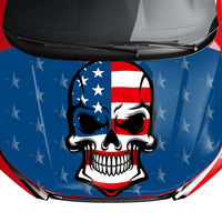 Customizable American Flag Punisher Skull Style Hood Wrap Vinyl Custom Sizes AFS01