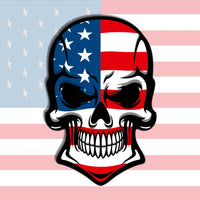 Customizable American Flag Punisher Skull Style Hood Wrap Vinyl Custom Sizes AFS02