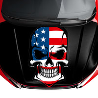 Customizable American Flag Punisher Skull Style Hood Wrap Vinyl Custom Sizes AFS02