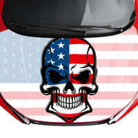 Customizable American Flag Punisher Skull Style Hood Wrap Vinyl Custom Sizes AFS02