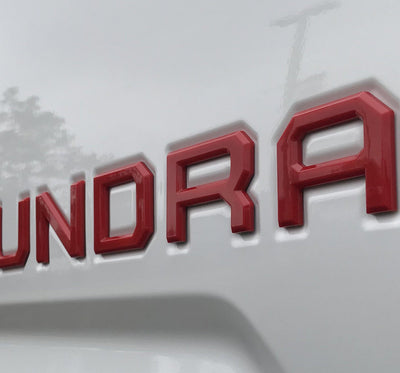 Red Toyota Tundra Tailgate Letters Inserts