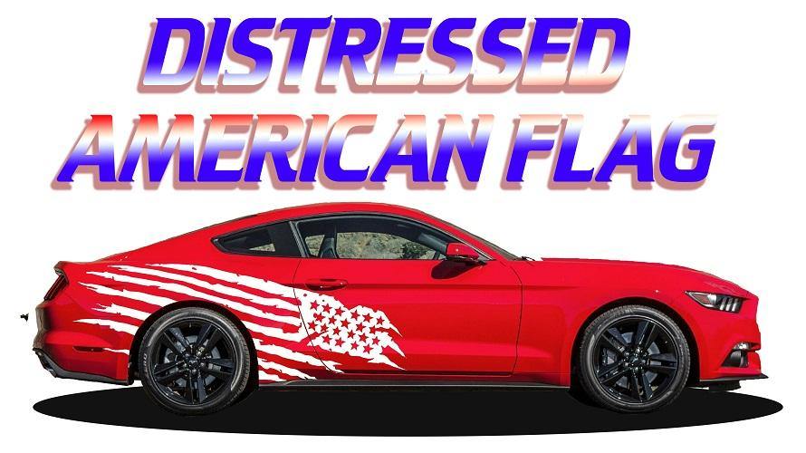 Mustang Distressed American Flag