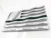 Chrome Waving American Flag Emblems with Thin Green Line