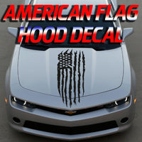 distressed american flag hood graphics