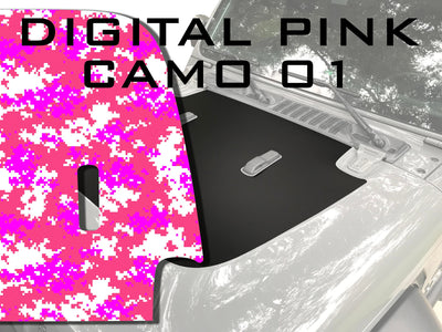 Digital Pink Camoflauge Camo Hood Decal fits Jeep Wrangler JL 2018-2021 and Gladiator JT 3M Vinyl