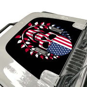 American Flag Punisher Skull Hood Decal compatible with Jeep Wrangler JL & Gladiator JT 2018-2022