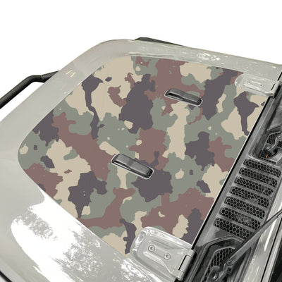 Camoflauge Pattern Hood Decal compatible with Jeep Wrangler JL 2018-2021 and Gladiator JT