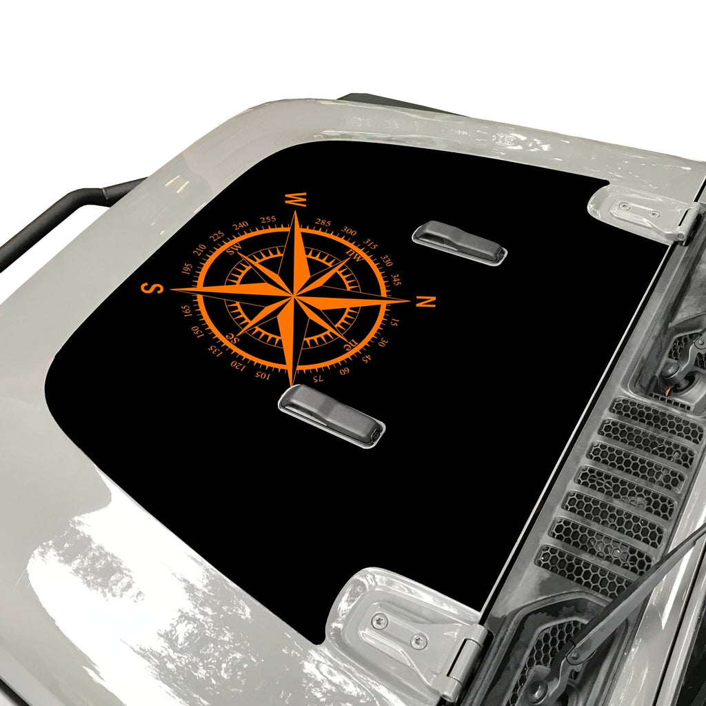 Compass Rose Hood Decal compatible with Jeep Wrangler JL & Gladiator JT 2018-2022 02