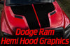 Dodge Ram Hood Blackout Decal 1500 SRT HEMI Graphics Matte Black 2009-2018 | custom vinyl truck accessories | Choose your color | 7-10 year