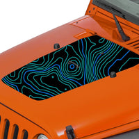 Topographic Topo Hood Decal compatible with Jeep Wrangler JK 2007-2018 04