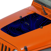 Topographic Topo Hood Decal compatible with Jeep Wrangler JK 2007-2018 04