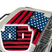 Distressed American Flag Jeep Wrangler JL & Gladiator JT 2018-2022 Hood Decal 3M Vinyl 02
