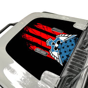 Distressed American Flag Jeep Wrangler JL & Gladiator JT 2018-2022 Hood Decal 3M Vinyl 01