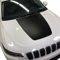 Topographic Hood Decal compatible with Jeep Cherokee 3M Vinyl 2014-2021