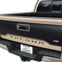 Toyota Tacoma tailgate blackout graphics decal 2016-2021 with inserts for letters