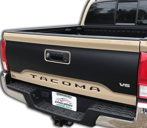 Toyota Tacoma tailgate blackout graphics decal 2016-2021 with inserts for letters