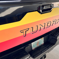 Custom Toyota Tundra Retro Tailgate graphics decal 2022-2023 Blackout with vinyl inserts for letters