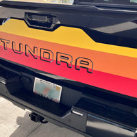 Custom Toyota Tundra Retro Tailgate graphics decal 2022-2023 Blackout with vinyl inserts for letters