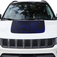 Topographic Topo Hood Decal compatible with Jeep Compass 2007-2023 Topo 01