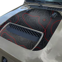 Topographic Topo Hood Decal compatible with 2018-2023 Jeep Wrangler JL and Gladiator JT Mojave Hoods Topo 01