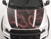 Customizable Topographic Hood Wrap Blackout Decal compatible with F150 2015-2020 Topo 02